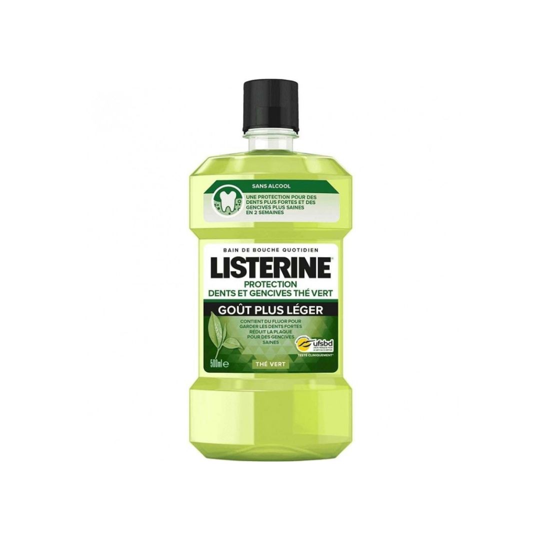 image Listerine – Bain de bouche Protection dents et gencives thé vert500ml